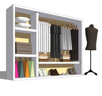 现代简约衣柜su模型