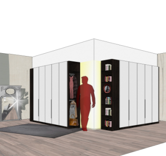 现代简约衣柜su模型