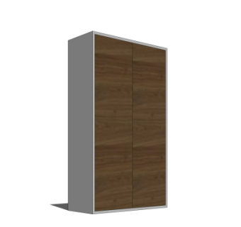 现代实木衣柜su模型