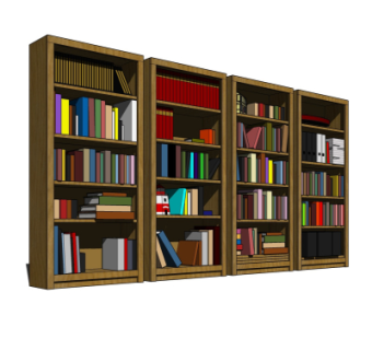 现代书柜su模型