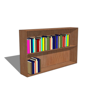 现代实木书架su模型