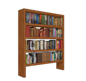 现代实木书架su模型