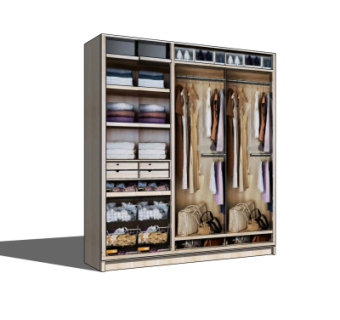 现代衣柜su模型