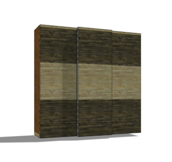 现代实木衣柜su模型