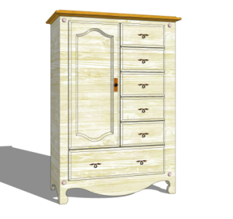 欧式衣柜su模型