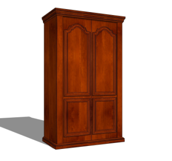 美式实木衣柜su模型