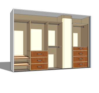 现代简约衣柜su模型