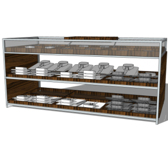 现代衬衣展柜su模型