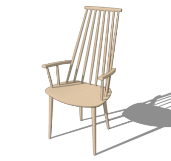 北欧实木单椅su模型