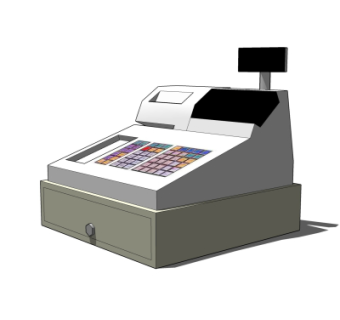 现代收银机su模型