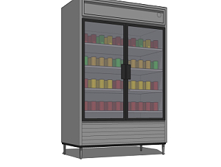 现代<em>超市</em>冰柜su模型
