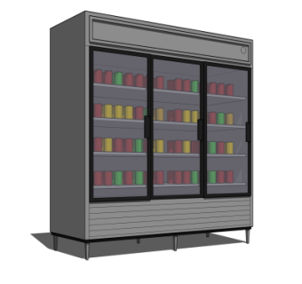 现代超市冰柜su模型