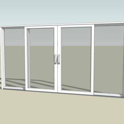 现代玻璃推拉门su模型
