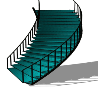 现代旋转楼梯su模型