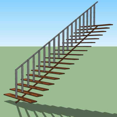 现代楼梯su模型