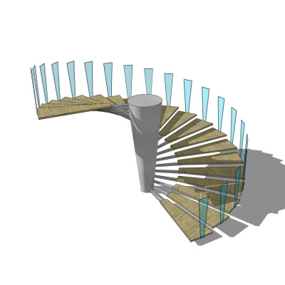 现代旋转楼梯su模型