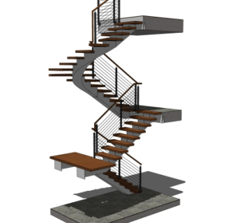 现代楼梯su模型