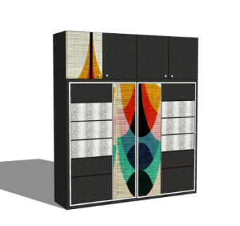 现代衣柜su模型