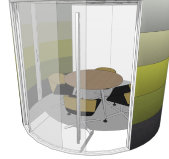 现代休闲桌椅组合su模型