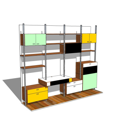 现代储物柜su模型