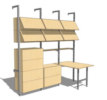 现代简约书桌su模型
