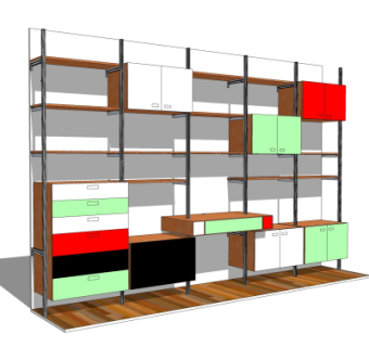 现代储物柜su模型