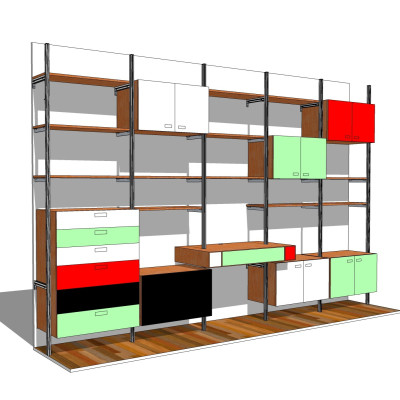 现代储物柜su模型
