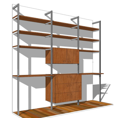 现代储物柜su模型