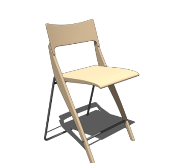 现代实木单椅su模型