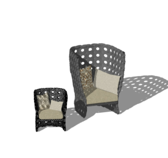 现代户外椅su模型