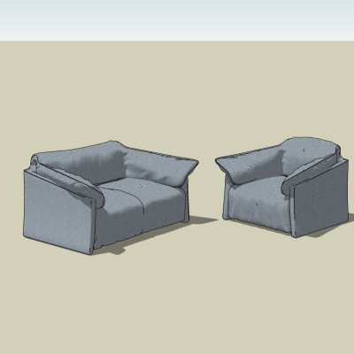 现代休闲沙发su模型