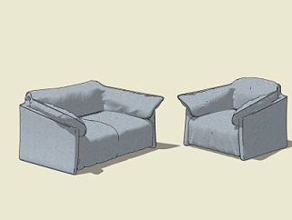 现代休闲沙发su模型