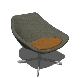 现代布艺休闲椅su模型