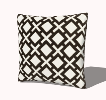 现代布艺抱枕su模型