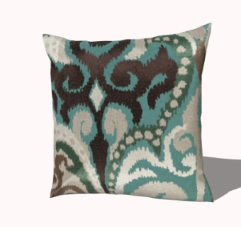 现代布艺抱枕su模型