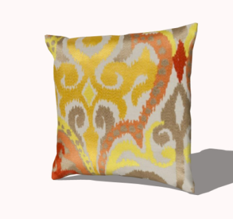 现代布艺抱枕su模型