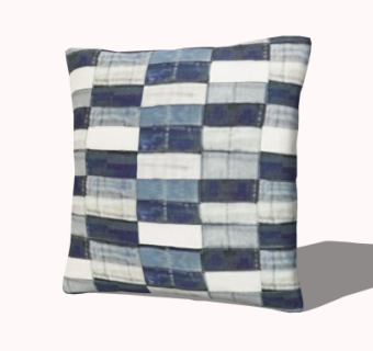 现代布艺抱枕su模型