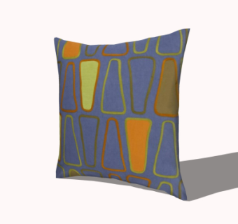 现代布艺抱枕su模型