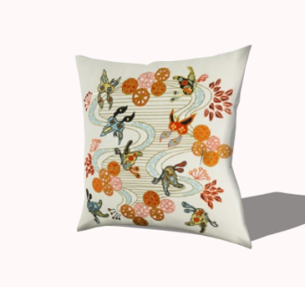 现代布艺抱枕su模型