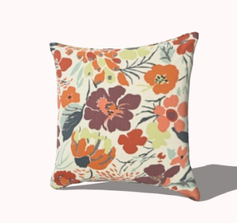 现代布艺抱枕su模型