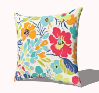 现代布艺抱枕su模型