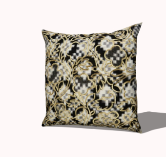 现代布艺抱枕su模型