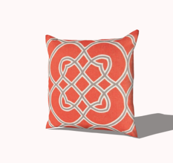 现代布艺抱枕su模型