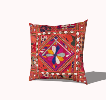 现代布艺抱枕su模型