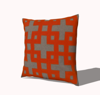 现代布艺抱枕su模型