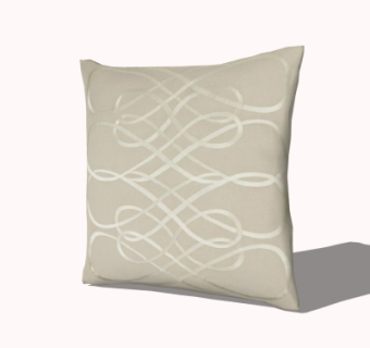 现代布艺抱枕su模型