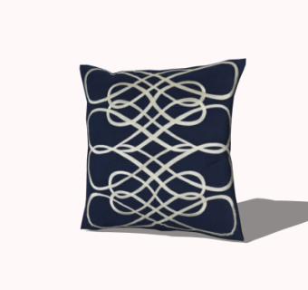 现代布艺抱枕su模型