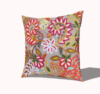 现代布艺抱枕su模型