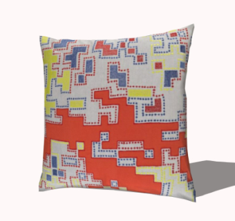 现代布艺抱枕su模型