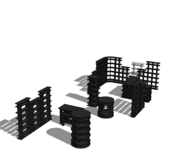 现代书柜su模型